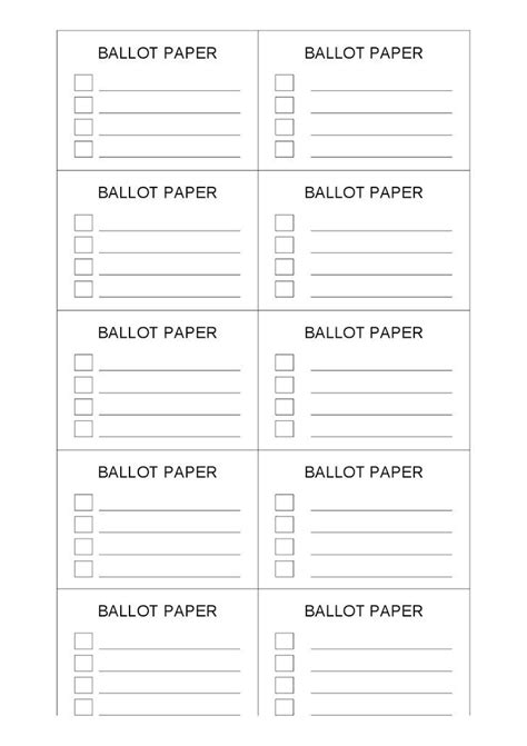 Free Editable Voting Ballot Template Printable Templates