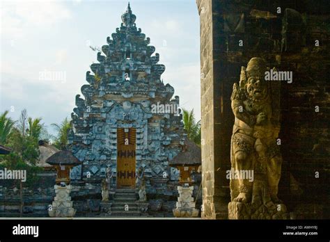 Balinese Carved Stone Statue Pura Masceti Hindu Temple Bali Indonesia