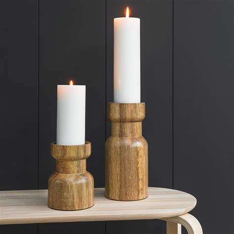 Buy Retreat Wooden Pillar Candle Holder Large Amara