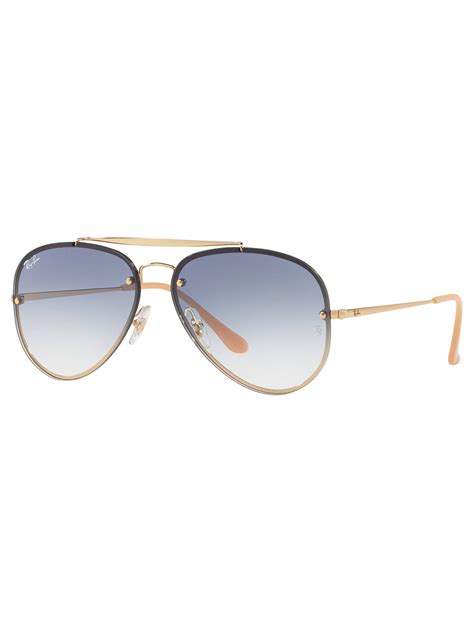 Ray Ban Rb3584n Blaze Aviator Sunglasses Gold Blue Gradient At John Lewis And Partners