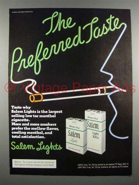 1978 Salem Lights Light 100s Cigarette Ad At0710