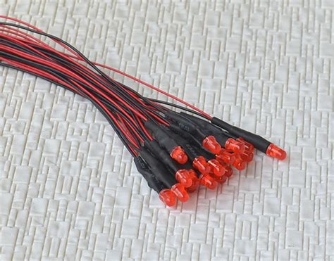15 X Pre Wired 3mm Red Auto Flashing Blink Leds Pre Wired Resistor 12v16v Dc Ebay