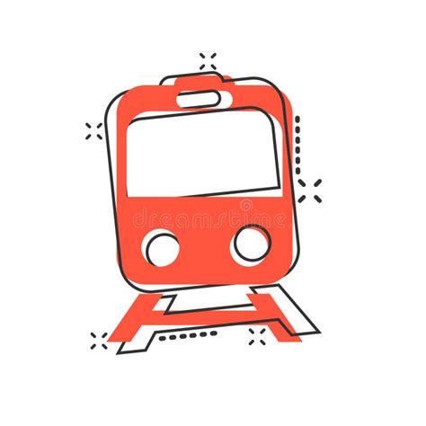 Metro Icon In Comic Style Train Subway Cartoon Vector Illustration On