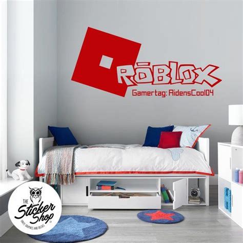 Decorate your gamer's room with this fun turquoise, gray and navy gamer typography prints. ROBLOX Decal Custom Gamertag | Etsy | Gamer bedroom ...