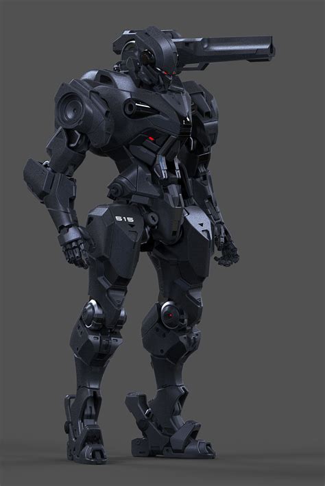Artstation Gunner Droid Wip Aaron Deleon Robot Concept Art Weapon
