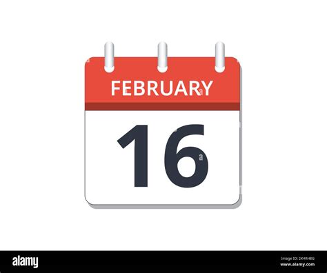February 16th Calendar Icon Vector Concept Of Schedule Business And