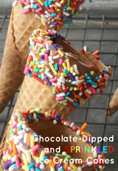 Diy Chocolate Dipped Ice Cream Cone With Sprinkles