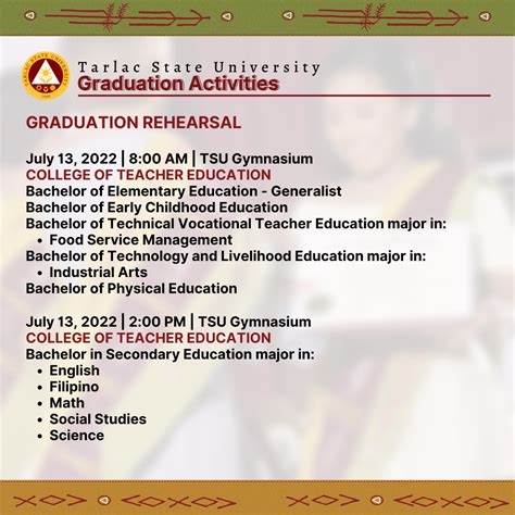 33rd Commencement Exercises Activities Tarlac State University