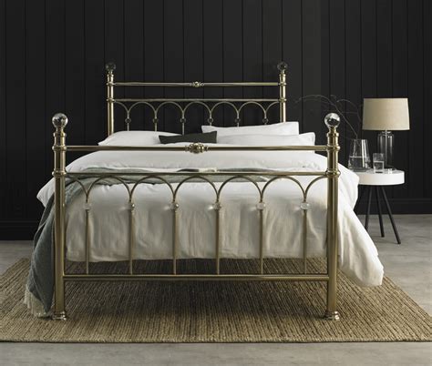 Bentley Cristina Champagne Brass Finish Metal Bed Frame Double Costco Uk