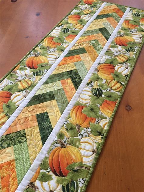 Pumpkins And Gourds Fall Table Runner Quilted Placemat Patterns Fall