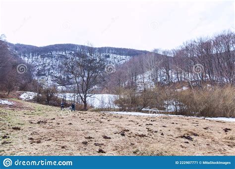 Panoramic View Of The Nature Landscape Winter Day Mountain Range In