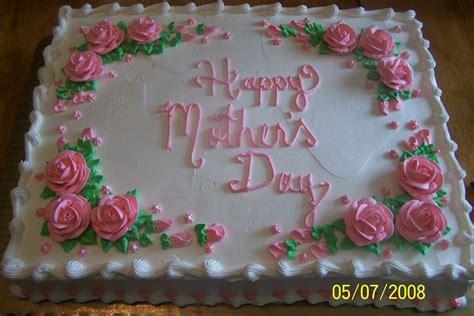 A Birthday Cake Decorated With Pink Roses And The Words Happy Mothers Day
