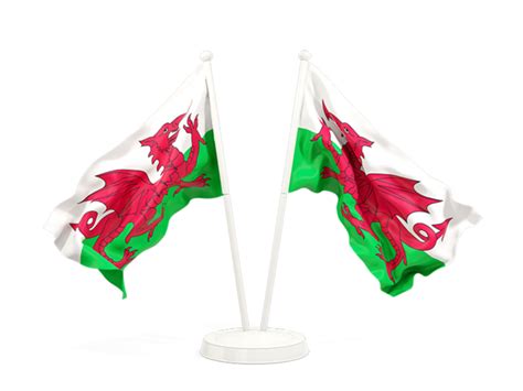 Two Waving Flags Illustration Of Flag Of Wales