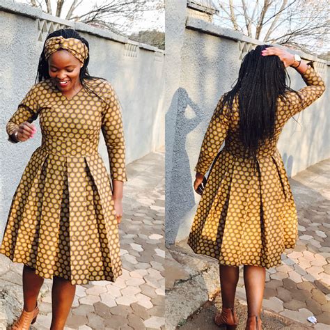 Amazing Yellow Shweshwe Dress For Ladies 2022 Latest African