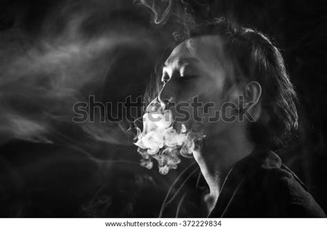 Side View Man Smoking Stock Photo 372229834 Shutterstock