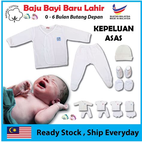 Newborn Baby Wear Infant Suit Baju Set Bayi Baru Lahir Baju Butang