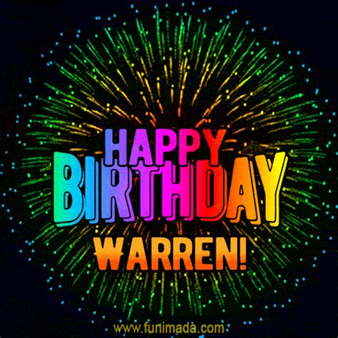 New Bursting With Colors Happy Birthday Warren  And Video With Music