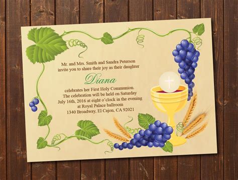 Editable Holy Communion Invitation Card Template