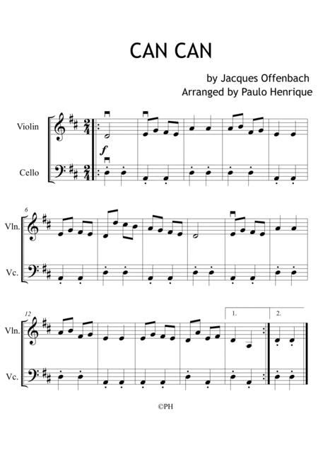 Can Can Violin And Cello D Major By Jacques Offenbach 1819 1880