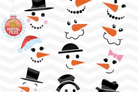 Snowman Svg - Snowman Faces SVG - Chris | Design Bundles