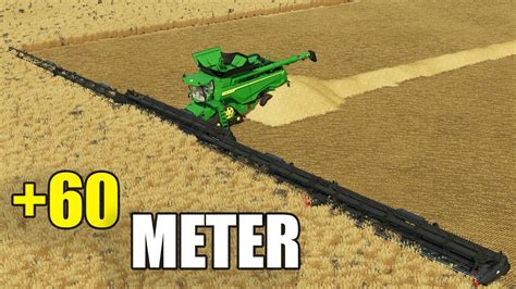 60 Meter Crazy Header Mod Testing Farming Simulator 22 Youtube