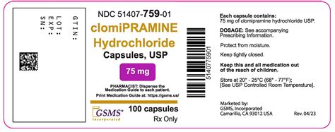Clomipramine Hydrochloride Capsules Usp