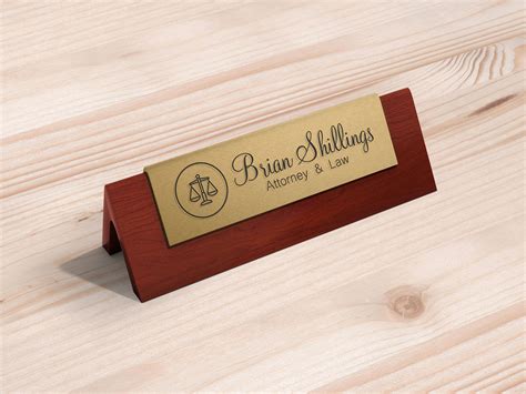 Office Desk Name Plate Free Mockup