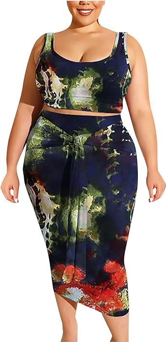 Plus Size Skirt Sets For Women Two Piece Outfits Tie Die