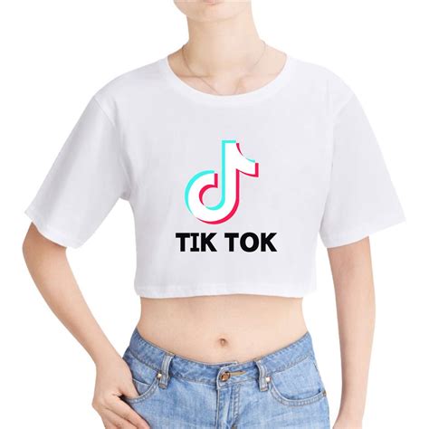 2019 Tik Tiktok Loose Navel Short Sleeved Womens Wear 2019 Tik Tiktok