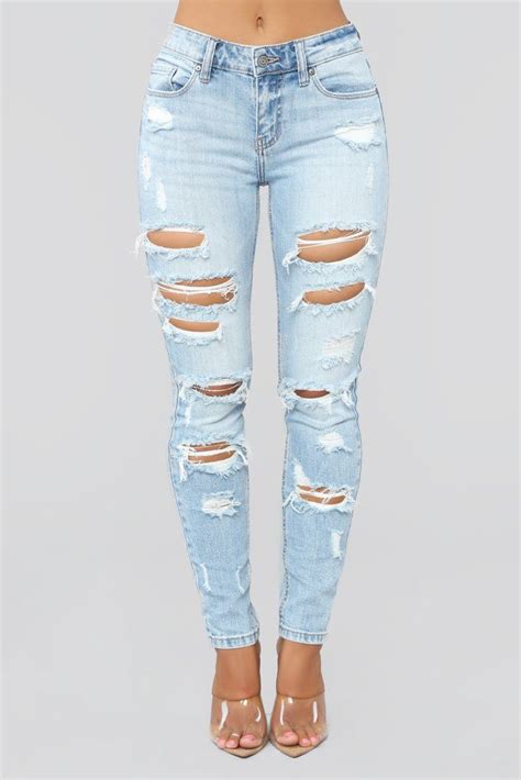 Played Out Skinny Jeans Light Blue Wash Distressed Denim Jeans
