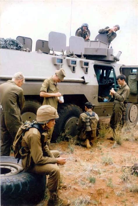 Sadf Changing A Wheel Of A Ratel Ifv During The Border War Of 1966 1989