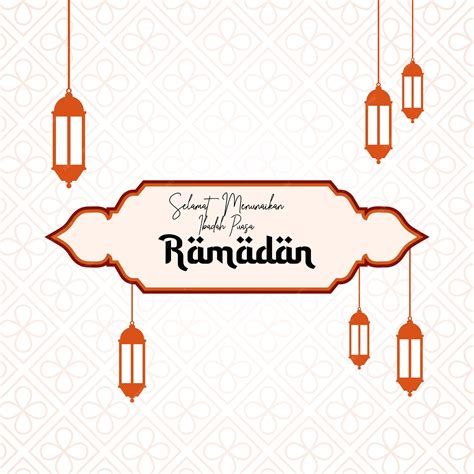 Selamat Menunaikan Ibadah Puasa Ramadan Vorlagenhintergrund Vektor