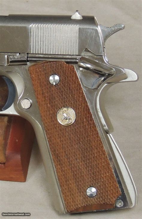 Colt 1911 Nickel Finish Government Model 45 Acp Caliber Mkiv Series 70