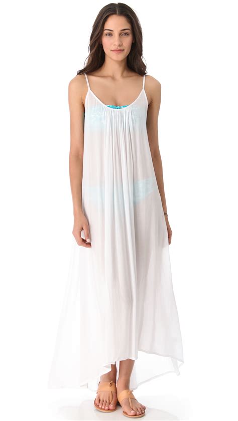 Mikoh Swimwear Cover Up Maxi Dress With Low Back In White