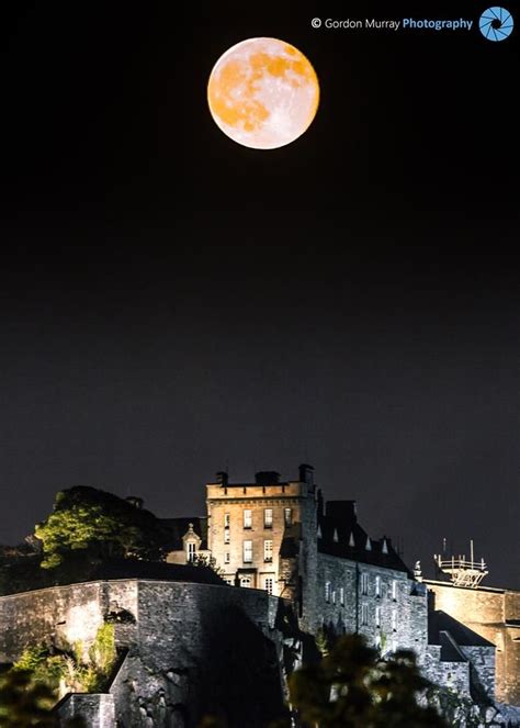 Full Moon Above Edinburgh Castle Scotland Scottish Castles