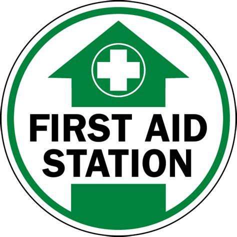 First Aid Station Floor Sign Save 10 Instantly