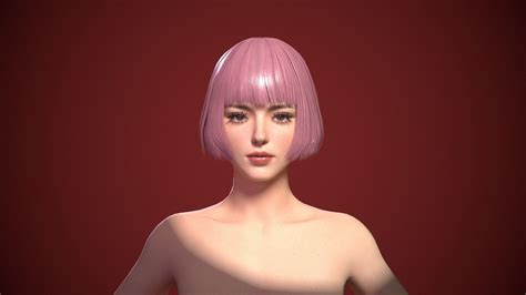 D Model Female Base Mesh Anatomy Nude Body Woman Basemesh Basemodel VR AR Low Poly CGTrader