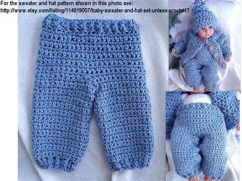 Instant Download Pdf Crochet Pattern Long Pants For Baby