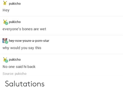 Pukicho Hey Pukicho Everyones Bones Are Wet Hey Now Youre A Porn Star Why Would You Say This