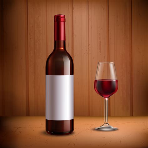 Wine Bottle Template With Glass Of Red Wine 472469 Vector Art At Vecteezy