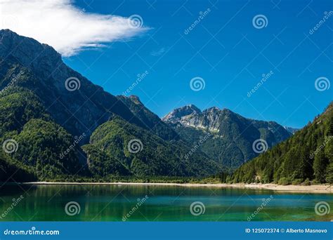 Predil Lake And Julian Alps Friuli Italy Stock Photo Image Of