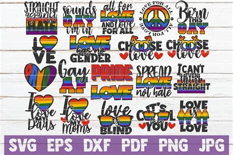 Gay Pride Svg Bundle Lgbt Svg Bundle Commercial Use Love Etsy