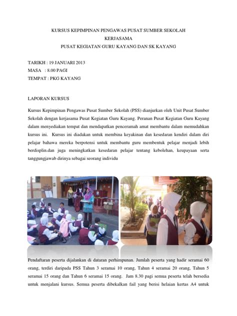 Kursus Kepimpinan Pengawas Pusat Sumber Sekolah Pkg Kayang Pdf