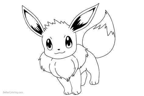 Eevee Coloring Pages Easy Drawing Free Printable Coloring Pages