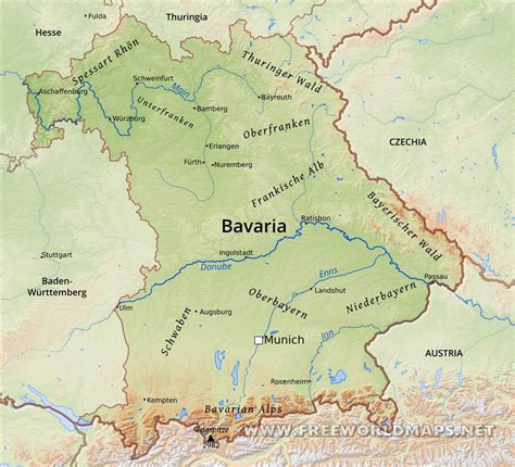 Detailed Map Of Bavaria Germany Tour And Travel