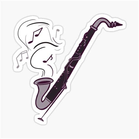 Bass Clarinet Cartoon Set Silhouettes Musicians Playing Musical