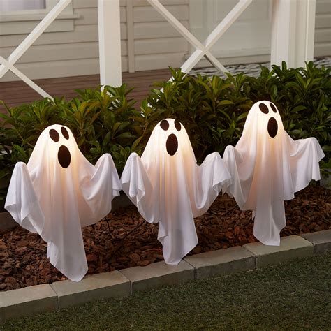 Outdoor Lighting Celebrate Led Ghost Yard Stake Lights Halloween