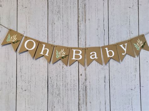 Greenery Baby Shower Banner Greenery Shower Decorations Baby Etsy