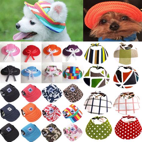 Dog Baseball Cap Pet Sun Hat Outdoor Puppy Canvas Visor Ear Holes