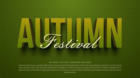 Premium Vector Autumn 3d Style Editable Text Effect